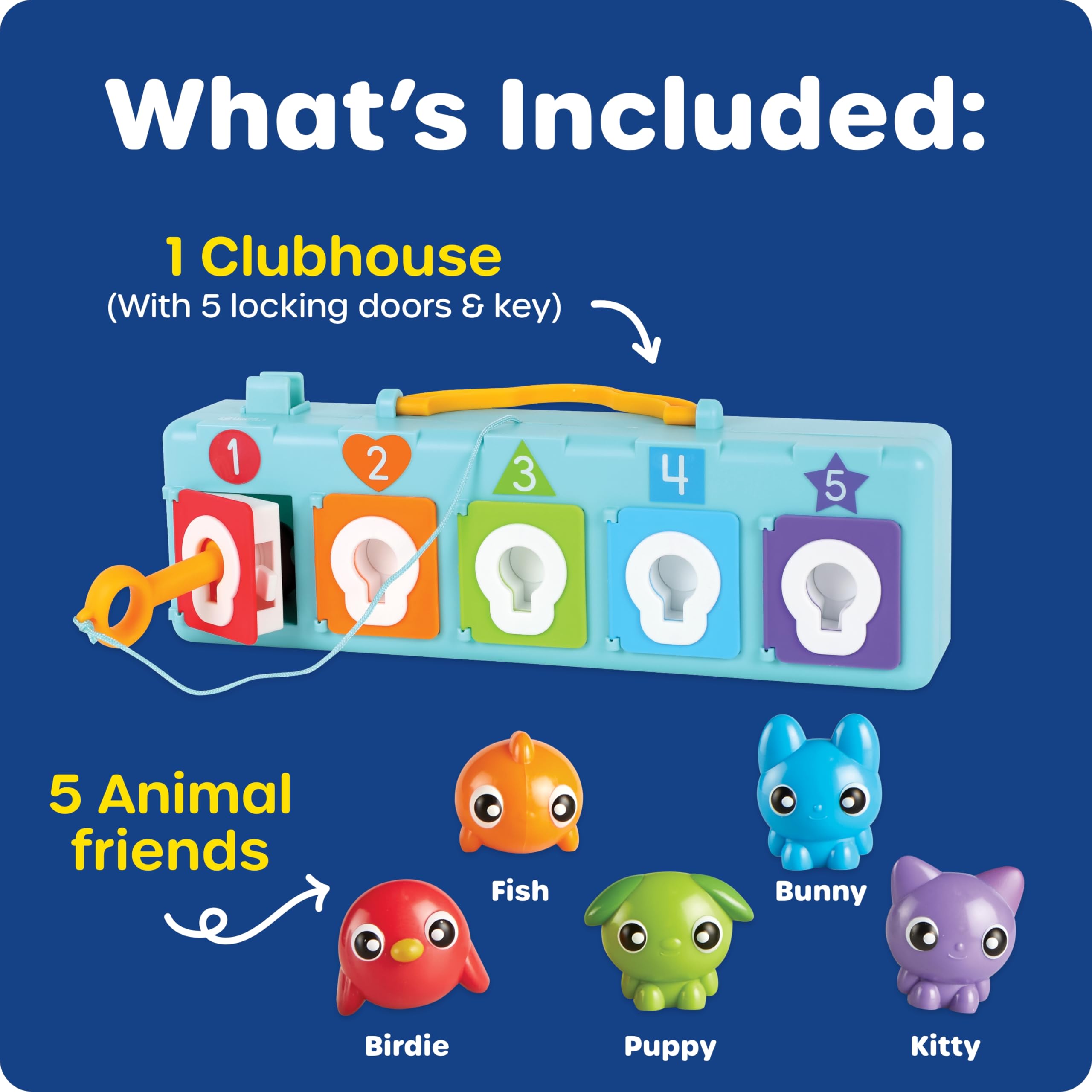 Learning Resources Club‑House Clés & Serrures, 6 pièces – Motricité Fine et comptage dès 18 Mois