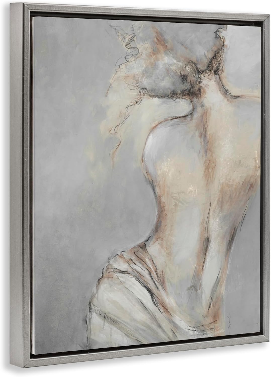 Stupell Industries Traditional Portrait Nude Woman Baroque Painting Floating Framed Wall Art, Design By Liz Jardine