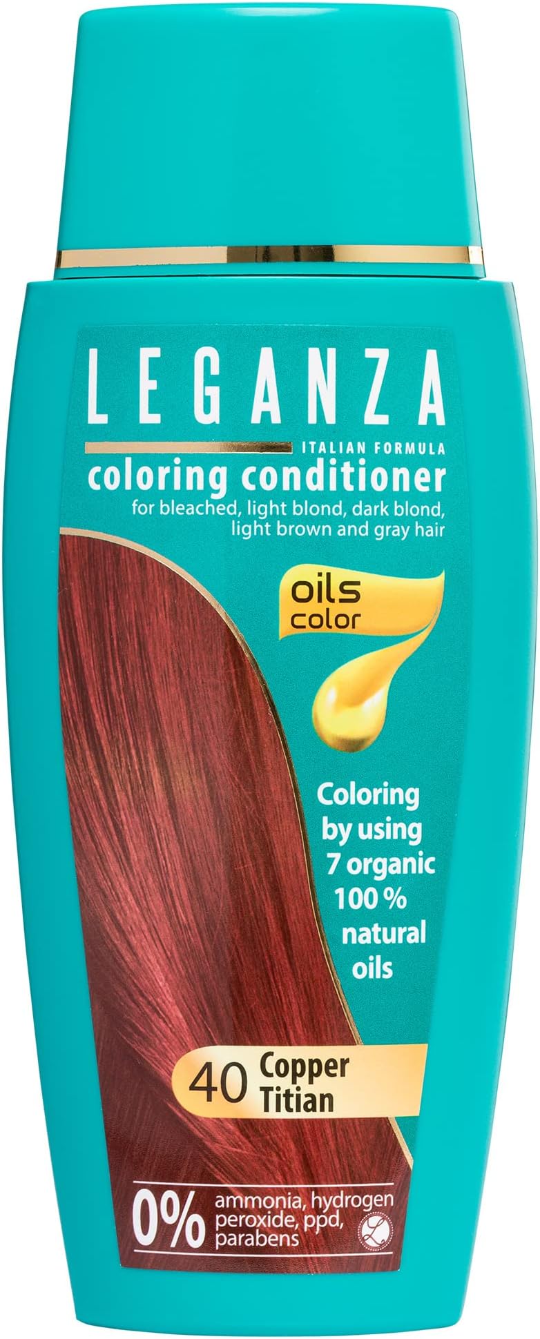 Coloring Conditioner Color 40 Copper Titian with 7 natural oils ammonia and Paraben Free