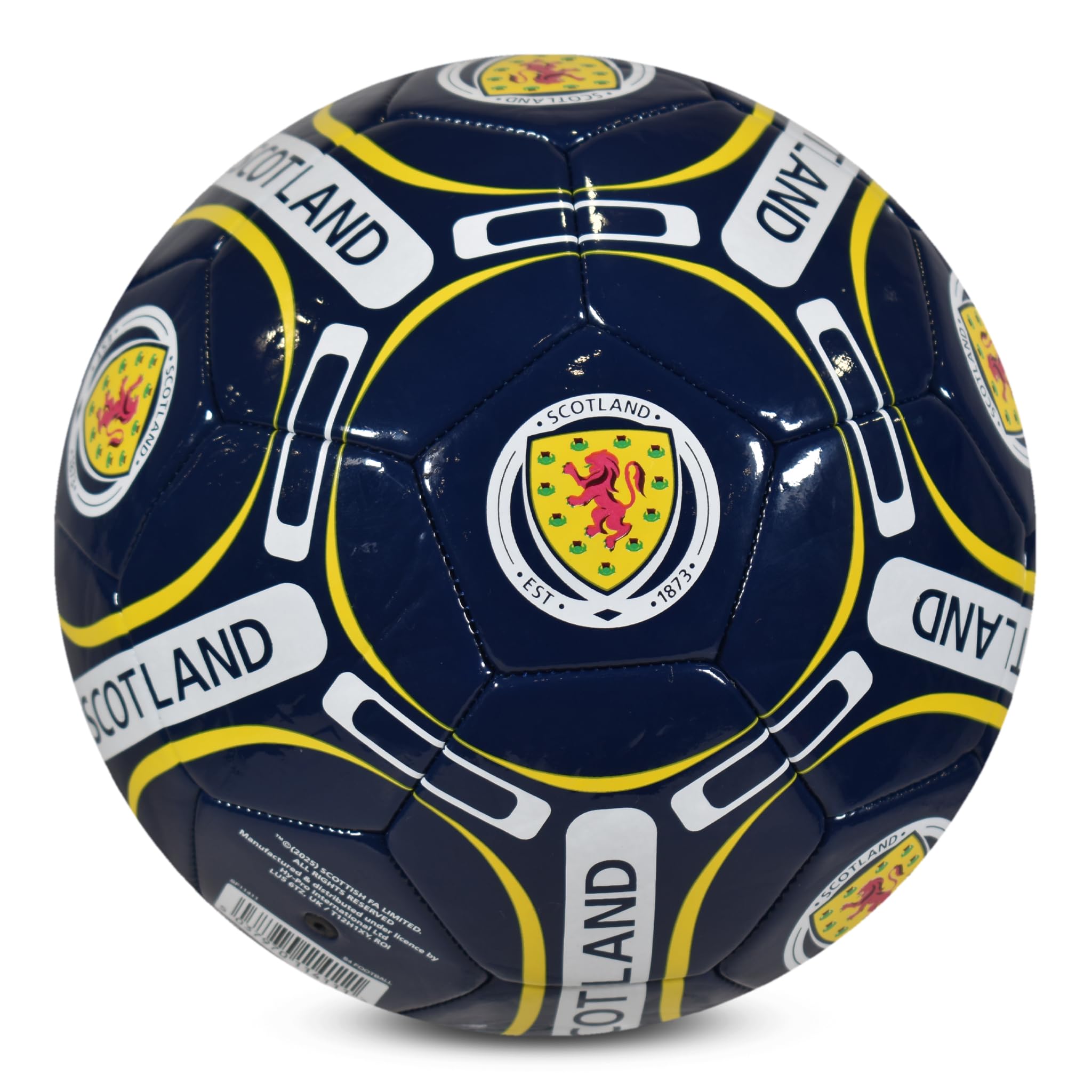 Équipe d'Écosse officielle - Ballon de foot taille 4 avec blason - bleu/jaune