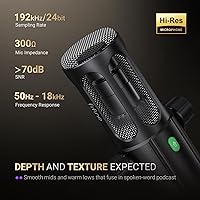 Vista 3 de FIFINE Micrófono para podcast, micrófono dinámico vocal USB/XLR para transmisión, grabación, emisión, creador de contenido, micrófono de estudio