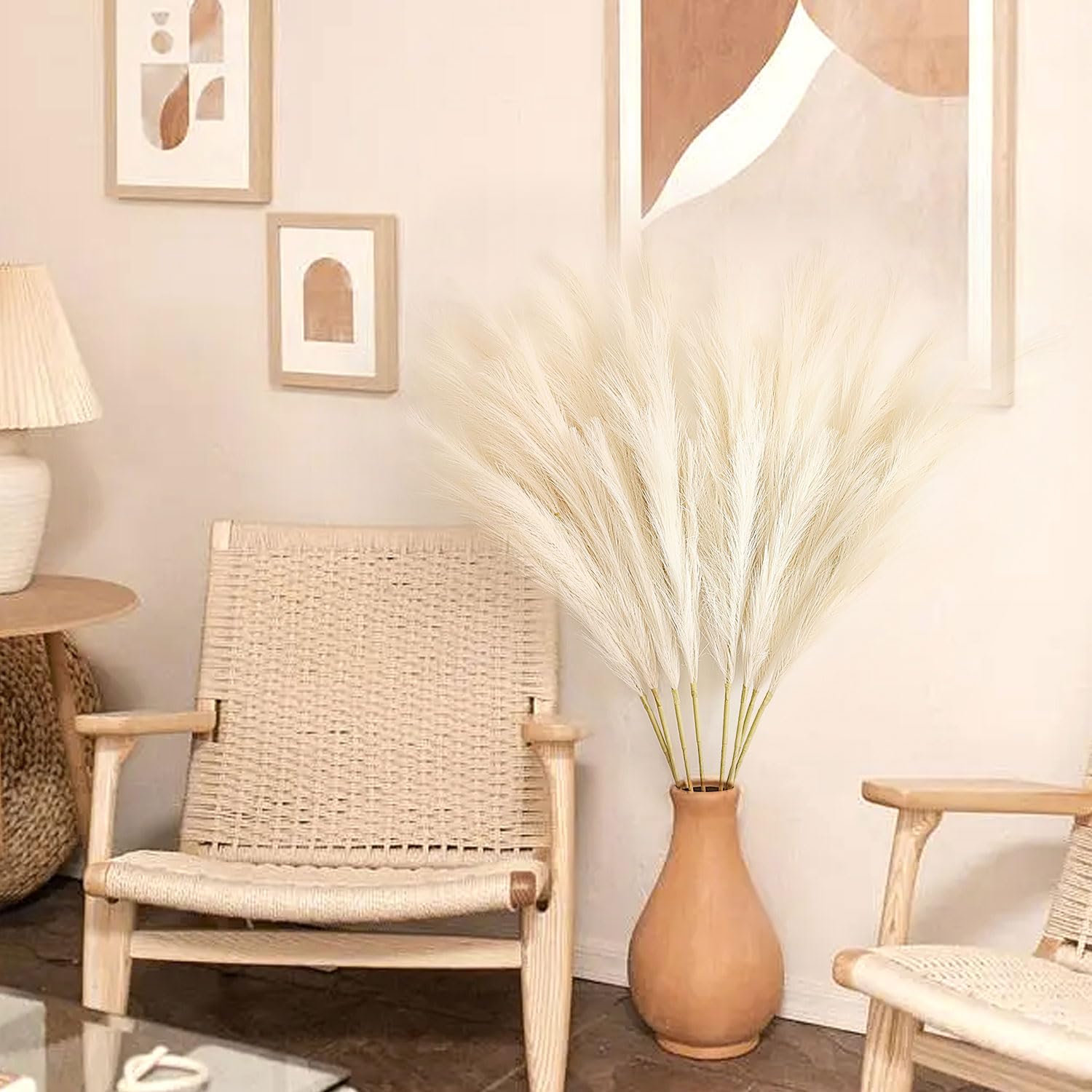 8 Erbe Pampas Finte 113 Cm - Viola, Soffici E Morbide, Per Decorazione Casa E Matrimoni - Foto 12