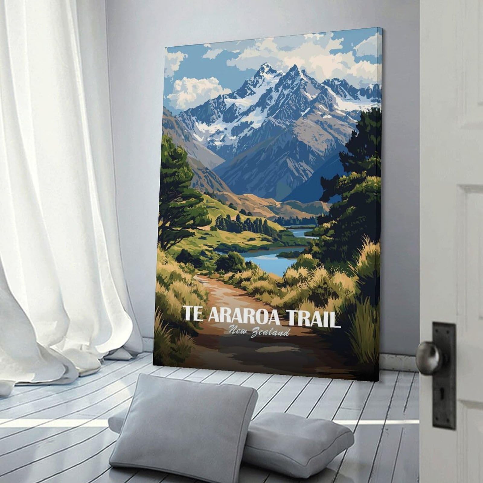 Junmoney Te Araroa Trail, New Zealand Landscape Home Decor Wall Art, 24x36inch(60x90cm), for Home, Office, Studio Or Guest Room, An Adaptable Decor Piece for Home Use