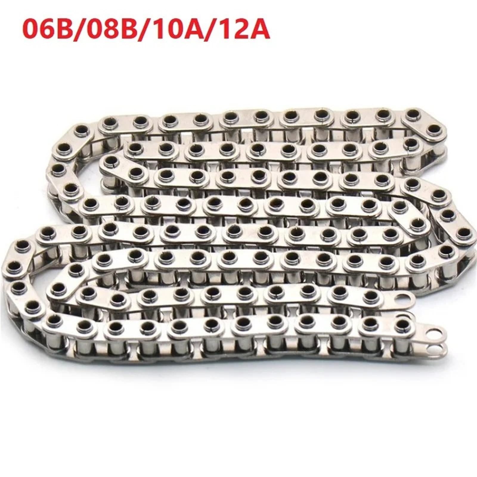 Compatible con cadena de rodillos de acero inoxidable 304. | Pasador hueco de paso corto, varios tamaños, cadena de transmisión industrial de 1 m y 1,5 m(1.5 Meter(06B-1))