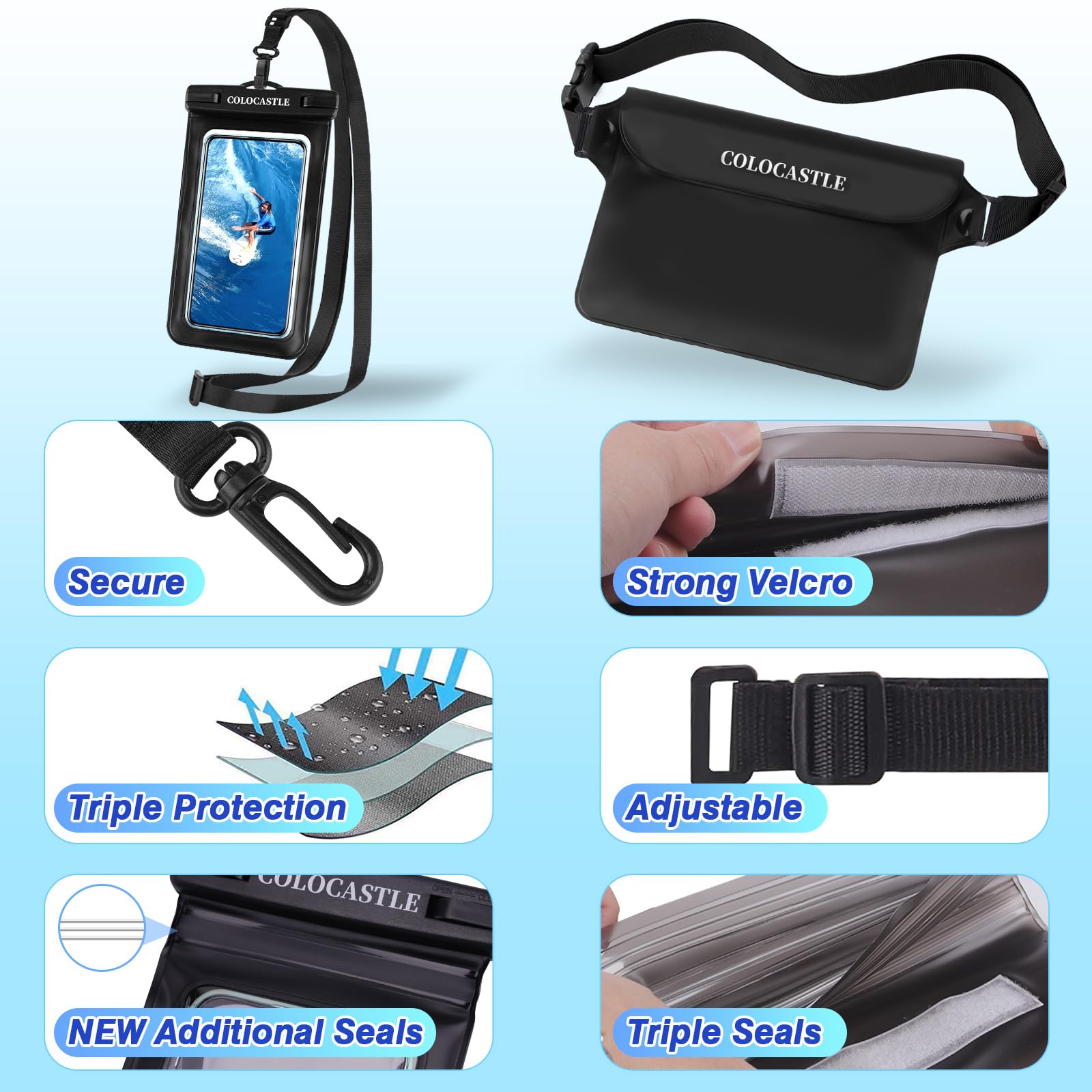 Sac Etanche Telephone Pochette étanche Smartphone IPX8 Sac