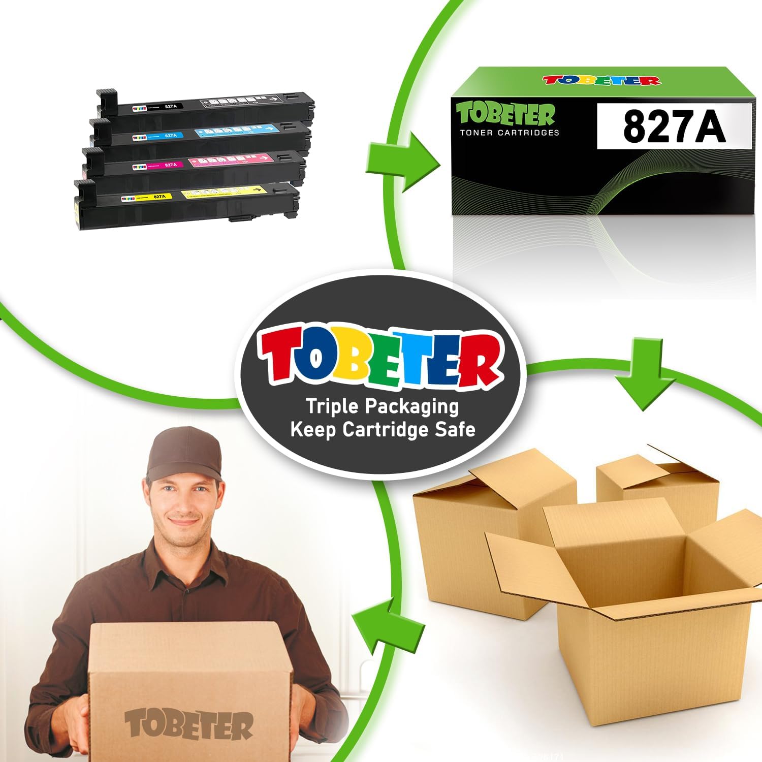 ToBeter 827A Toner Compatible for HP Color Laserjet Enterprise MFP M880 M880z M880z+ Printer Toner CF300A CF301A CF302A CF303A Toner Cartridge, 4-Pack M880 827A Toner Black Cyan Magenta Yellow, 32K