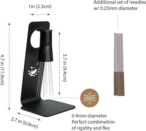 Miniatura 2 de MiiCoffee Herramienta WDT, agitador magnético de café de 0.016 in, 9 pines instalados + 9 agujas adicionales de 0.010 in para herramienta de