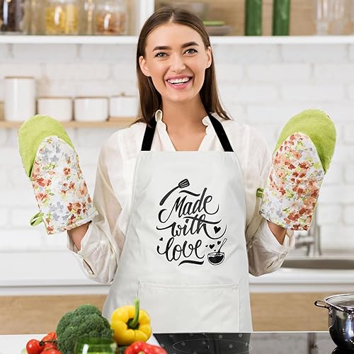 Miniatura 3 de Jeyiour Paquete de 3 divertidos delantales de cocina para mujer, a prueba de aceite, con bolsillos para el hogar, chef, barbacoa, cumpleaños, regalo
