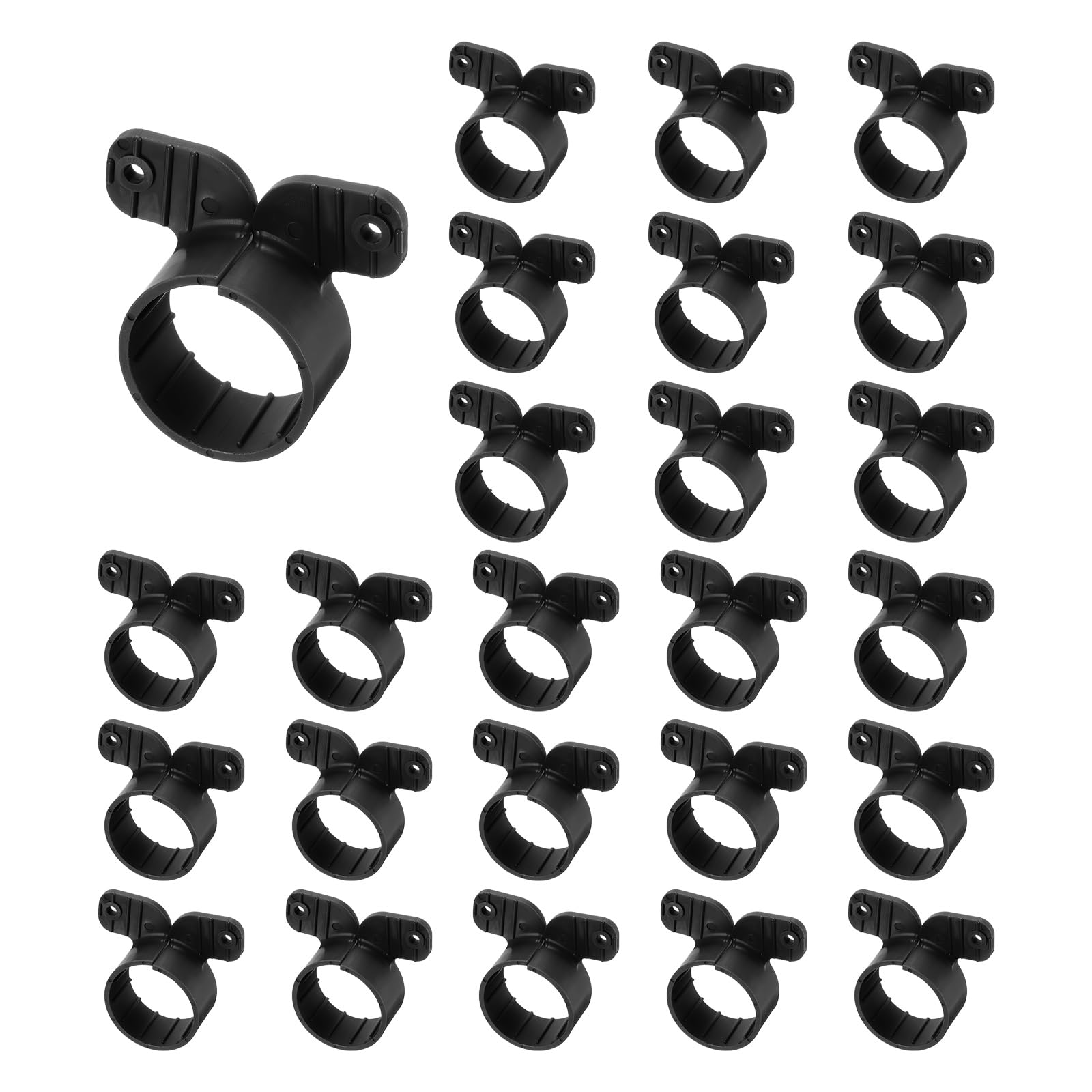 Colliers de serrage style papillon 3,8 cm pour support de tube noir sourcing map