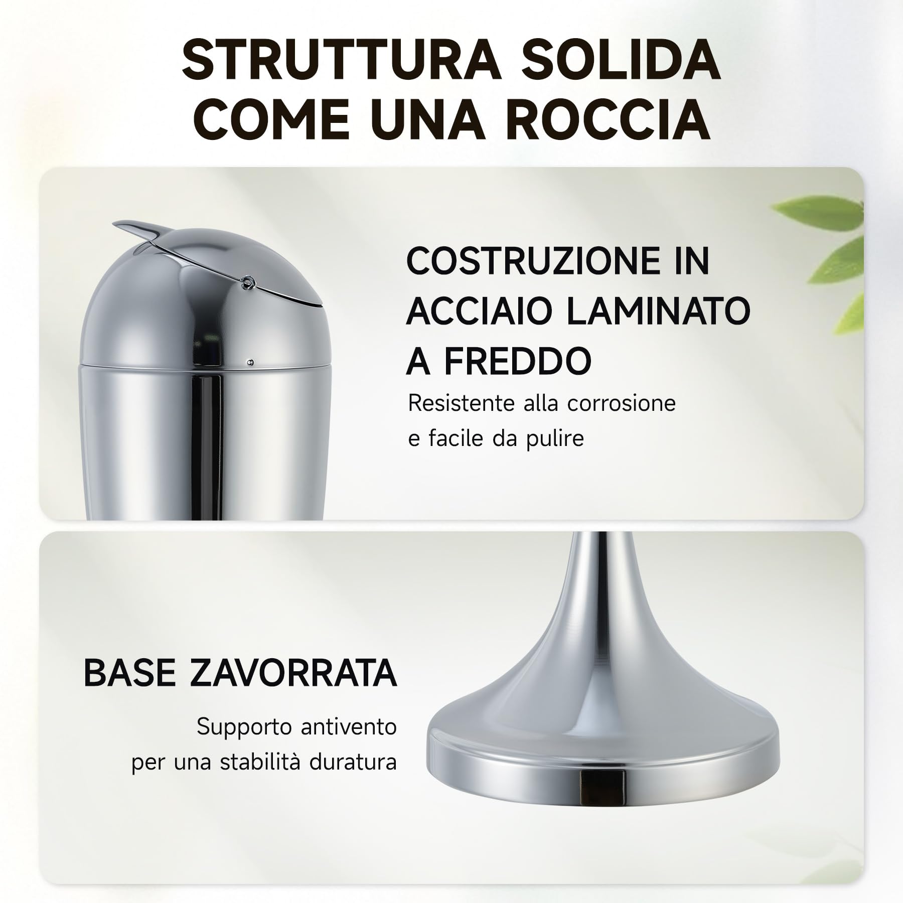 CO-Z Posacenere da Terra Regolabile in Altezza Posacenere a Colonna in Metallo Contemporane Altezza da 50,8 cm a 88,9 cm con Scatola di Sigarette (Cromato)