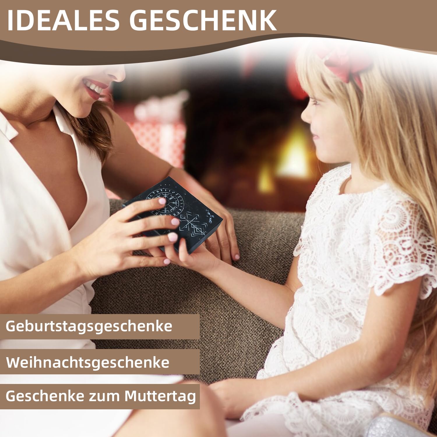 Runenset, 25 Stück hölzerne Wikinger-Runen, Runenstein-Set mit Begleitbuch, Samtbeutel, nordische Runen für Anfänger, Hexerei/Wahrsagerei/Meditation/Spiritualität