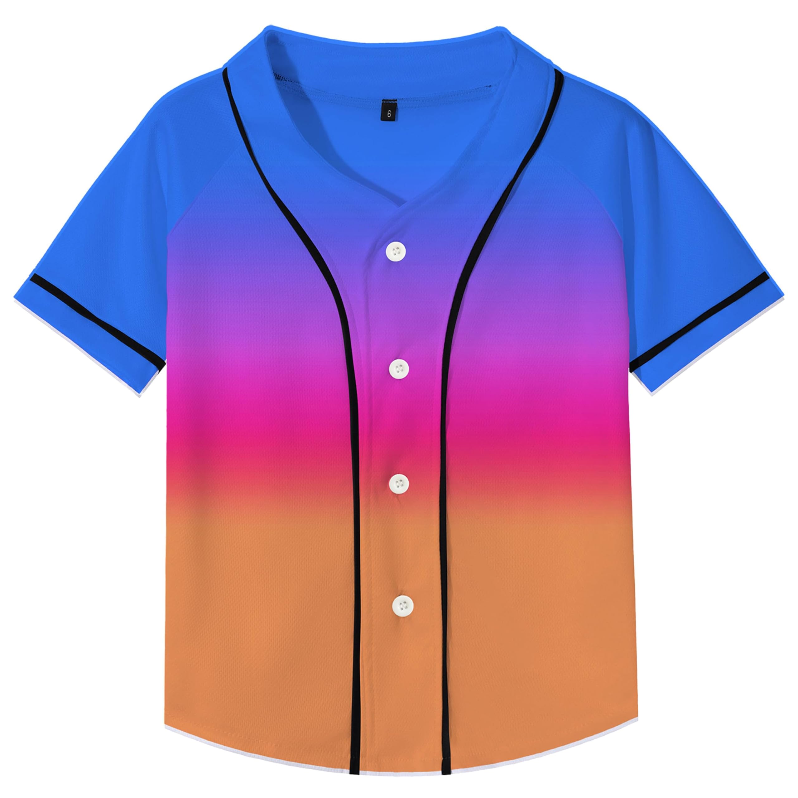 Yuji Itadori Kids Baseball Jersey Button Boys Short Sleeve T-Shirts Hip Hop Fashion Casual Sports Solid Color Shirt
