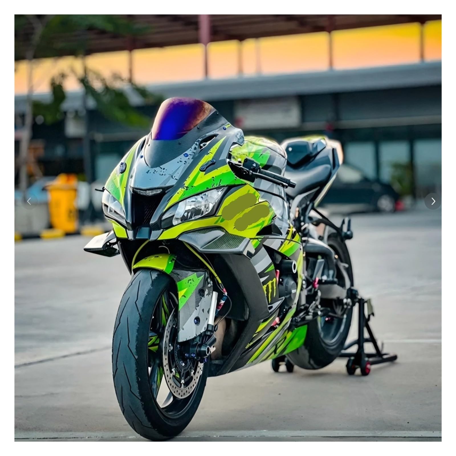PBCGTFHJK Motorcycle Fairing Side Wings Fit for Kawasaki ZX10R ZX-10RR 2011-2019 Motorcycle Windshield Wing Fairing Front zx10r Spoiler Winglet Motorcycle Wing Spoiler(Bright Green)
