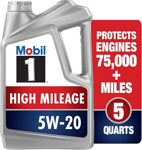 Mobil 1 (120768) Alto kilometraje 5 W-20 Aceite de motor 5 cuartos de galones