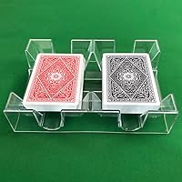 Vista 2 de Yuanhe Bandeja transparente de 2 barajas para naipes de Canasta - Sin base giratoria