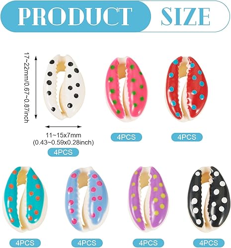 Vista 24 de Cheriswelry 50 cuentas de concha galvanizadas, conchas de cauri en espiral, conchas de mar, verano, playa, cuentas espaciadoras sueltas