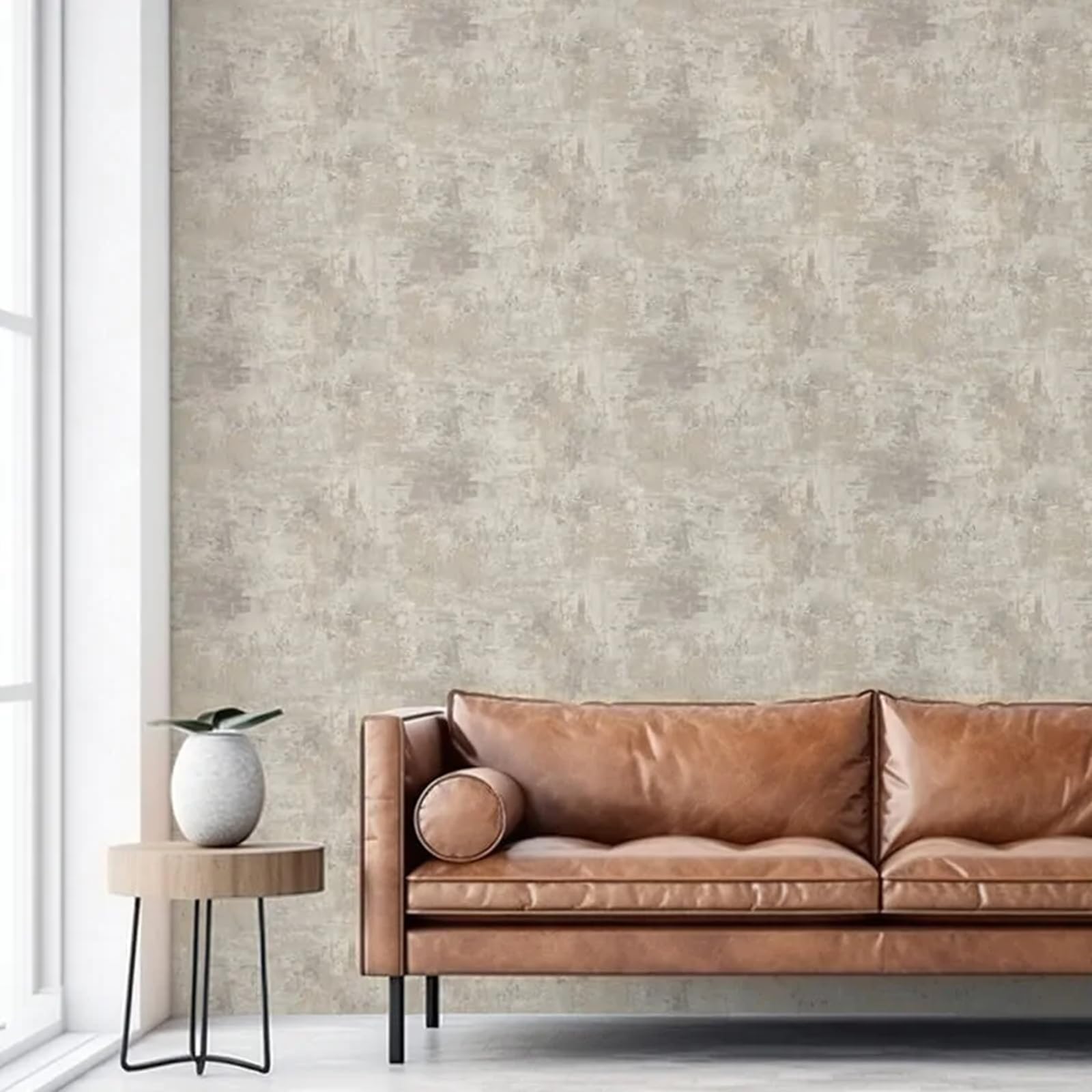 Cream Grey Gold Metallic Wallpaper Shimmer Stone Plaster Effect Flat Feature 10M Roll Paste The Paper