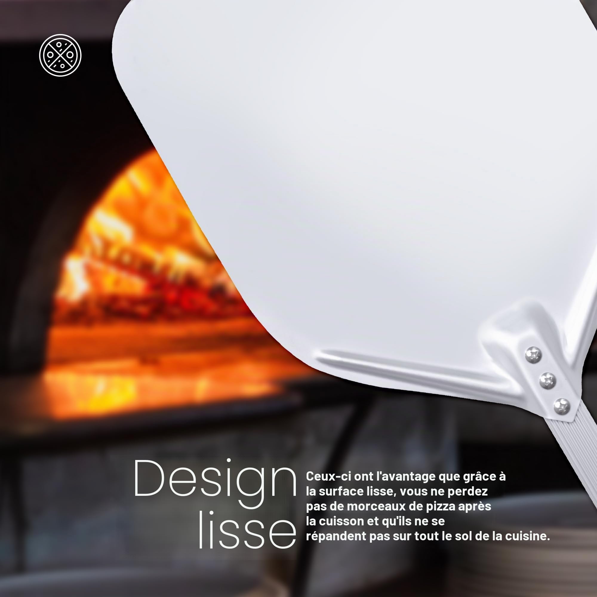 Pizza Lover Pelle à pizza Gastro - Pelle à pizza en aluminium avec poignée extra longue - Idéal pour barbecue, four à pizza, pierre à pizza - Pelle à pizza professionnelle (argent - lisse, 35 x 180 cm