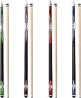 GSE Games & Sports Expert 58" 2-Piece Canadian Maple Pool Cue Set - 4 Colors, 18-21oz Weights for Pro Home/Bar Use