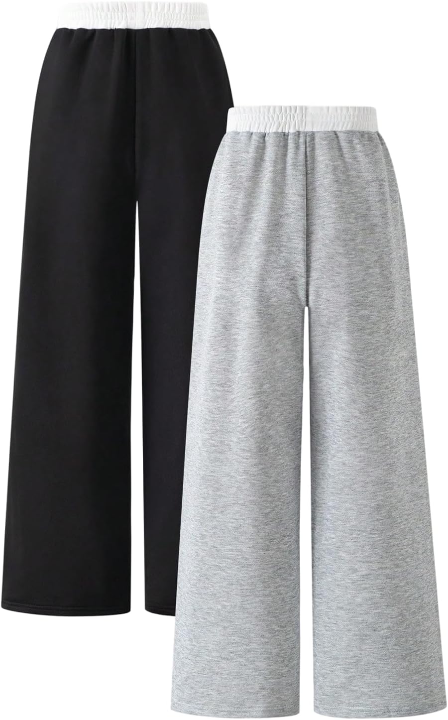 SOLY HUX Girl's 2 Piece Baggy Sweatpants Elastic Waist Wide Leg Pants Casual Athletic Trousers - Image 3