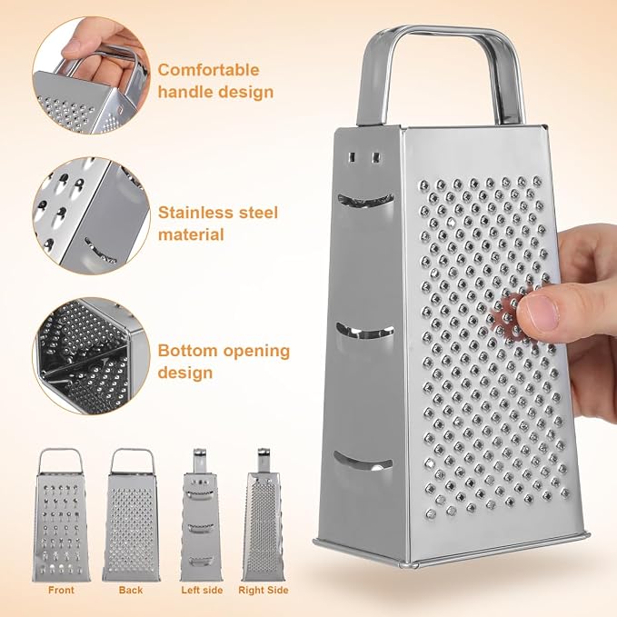 Rallador de caja de acero inoxidable MAGICLULU 8 pulgadas miniatura 5