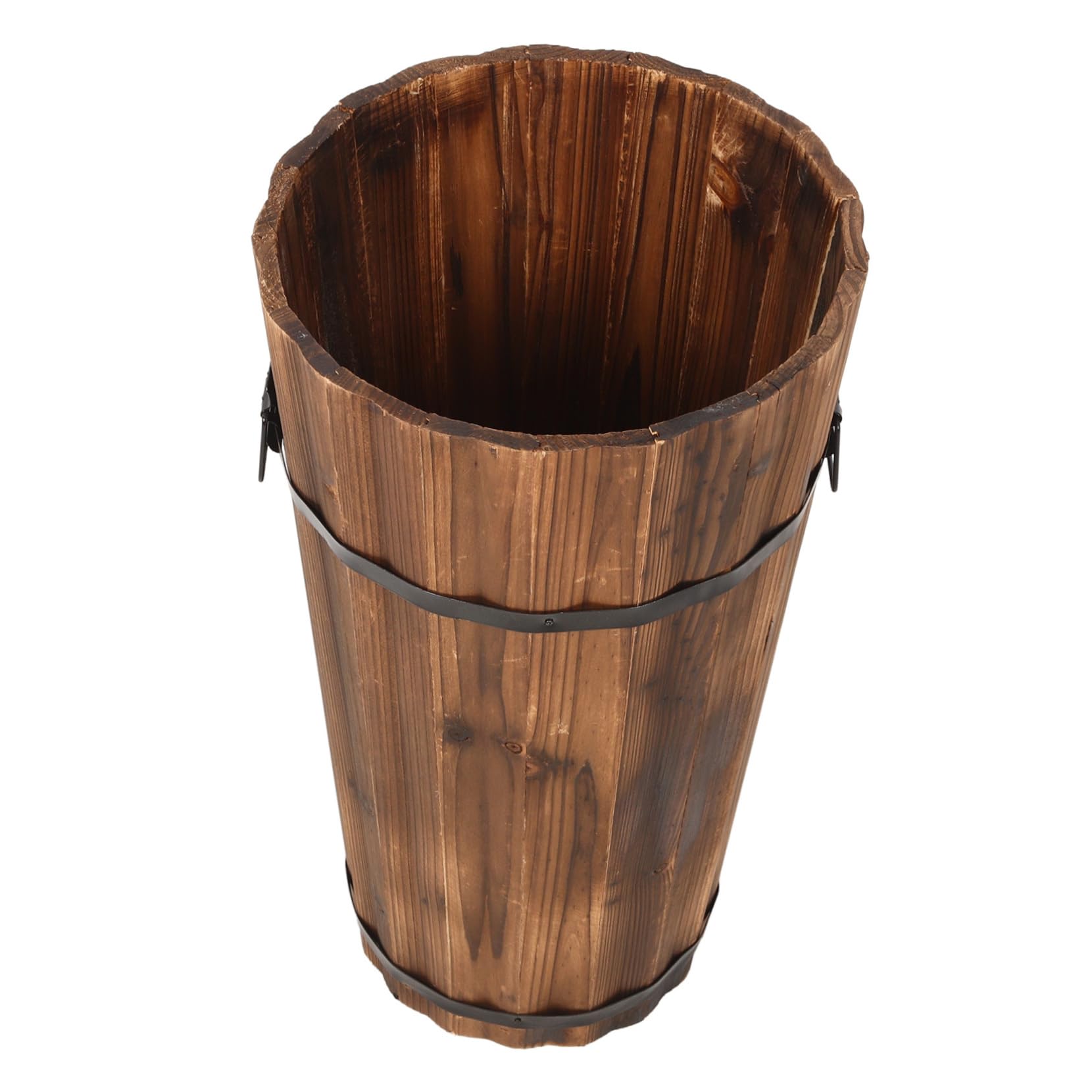 UKCOCO Paragüero Vintage de Madera Carbonizada Soporte para Sombrillas Exteriores Estante Decorativo para Almacenamiento de Paraguas Diseño Rústico y Resistente para y