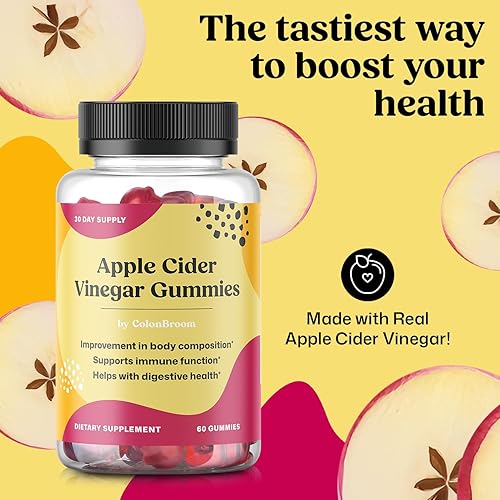 Miniatura 3 de ColonBroom Suplemento en polvo prémium (fresa, 50 porciones) + gomitas de vinagre de sidra de manzana para mujeres, apoya la composición corporal,