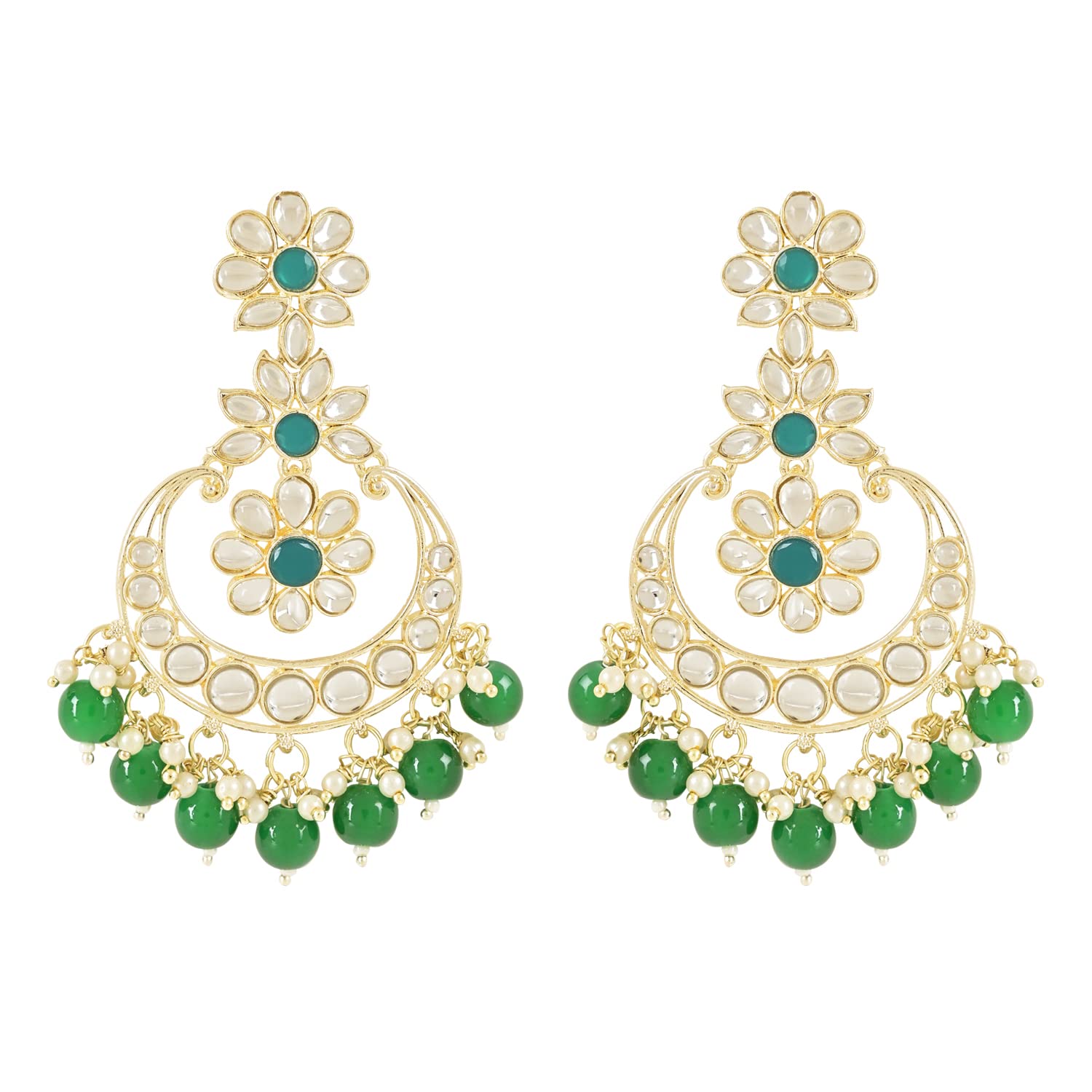 I Jewels Gold Plated Traditional Handcrafted Kundan Earrings Adorned with Pearls for Women (Style 3) (B0C6GTHGM2) Amazon Price History, Amazon Price Tracker