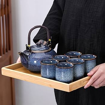 Amazon.co.jp: ティーセット、窯変釉磁器ティーセット