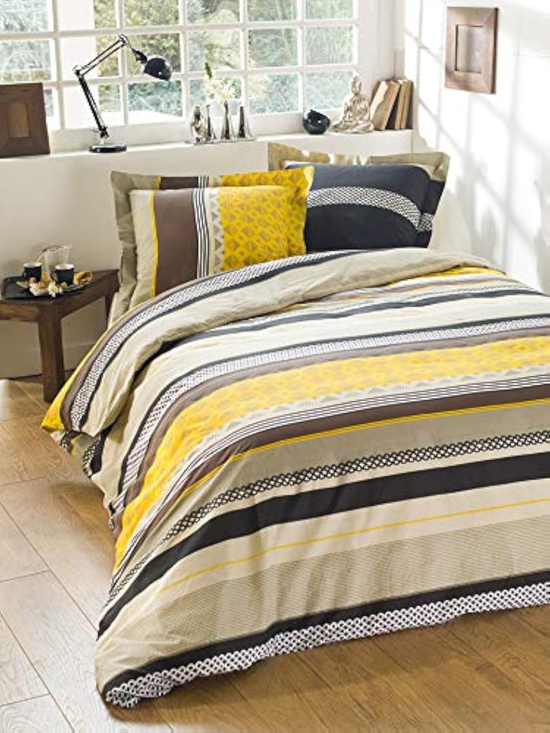 Juego de 3 piezas CALITEX mostaza 240x220 de algodón para cama