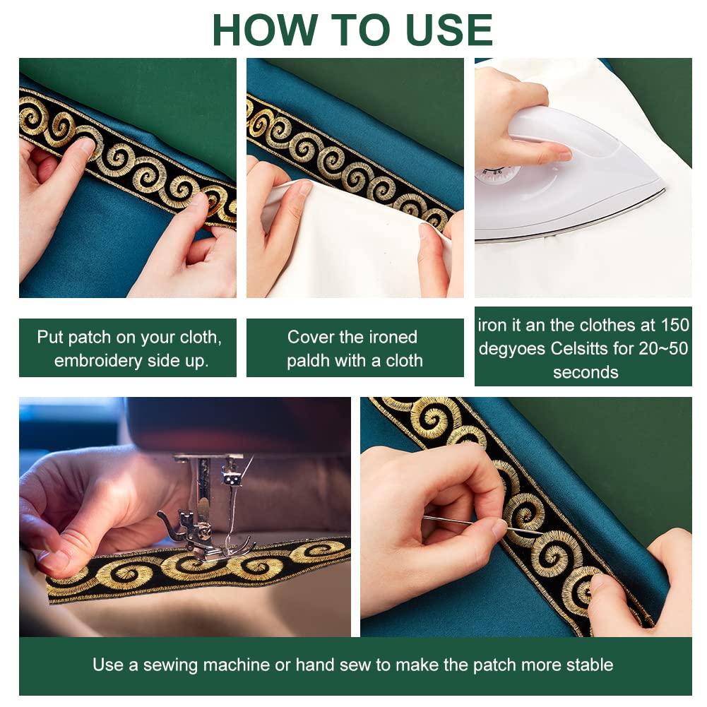 PH PandaHall Ruban Jacquard Ethnique, 7m Embobidered Tissé