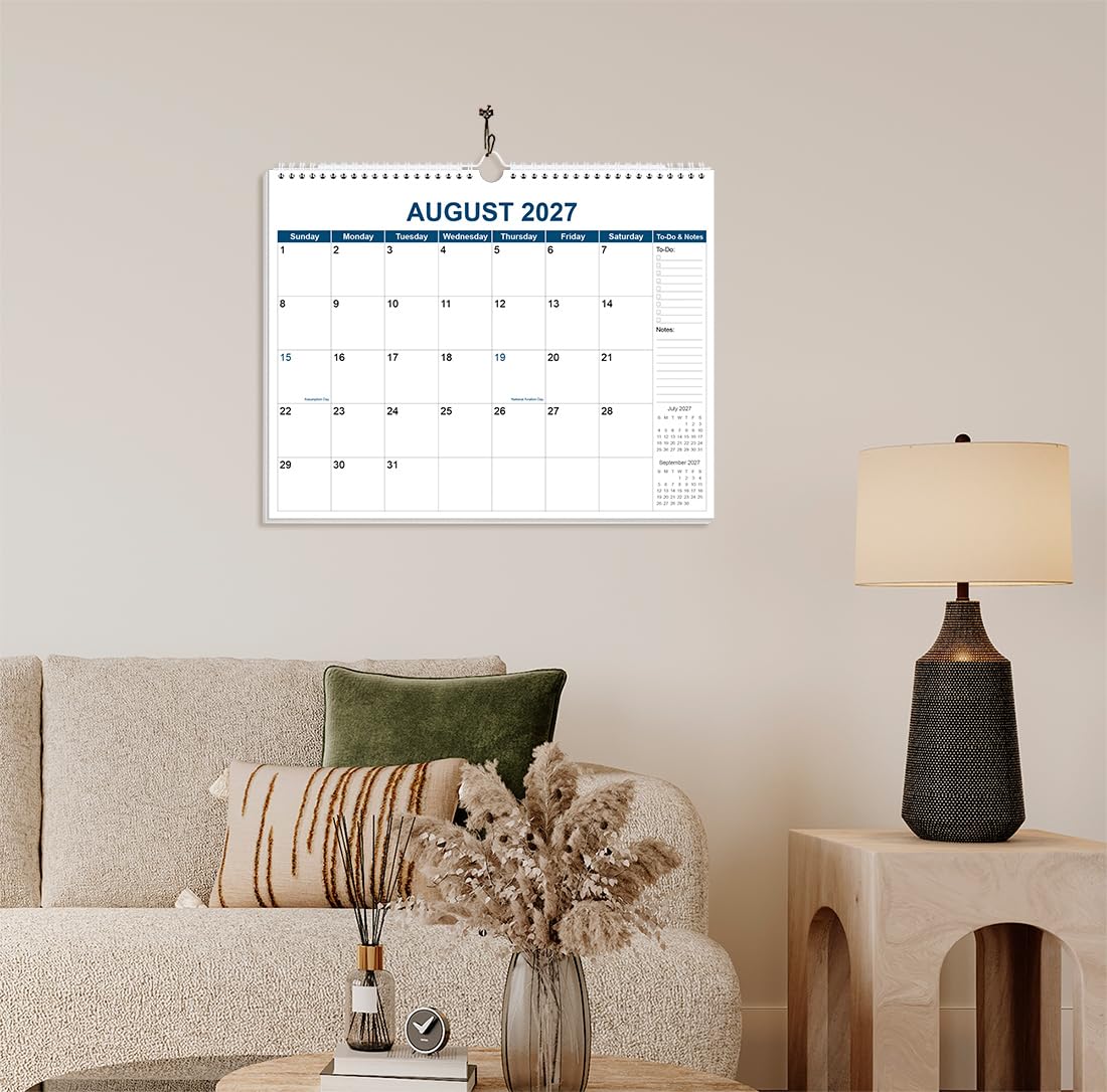 Kalender 2025-2026 - Wandkalender von November 2025 bis Dezember 2026, 2026 Wandbehang Kalender Planer mit dickem Papier, 30,5 x 36,8 cm, Blau