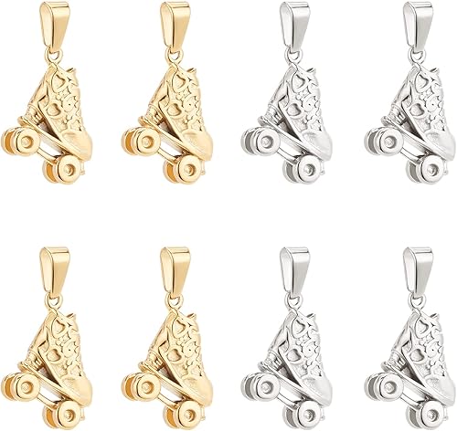 Miniatura 7 de UNICRAFTALE 8 colgantes de acero inoxidable de 0.748 in de largo, hipoalergénicos, dijes estereoscópicos para hacer pulseras, collares, joyas