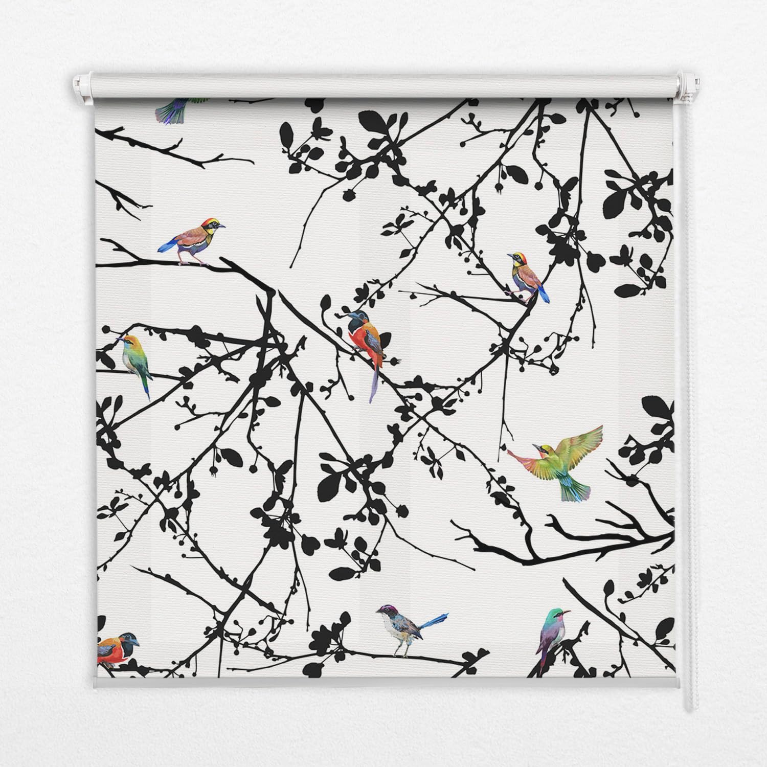 Store enrouleur oiseaux sur les branches pour salon lumineux sans perçage