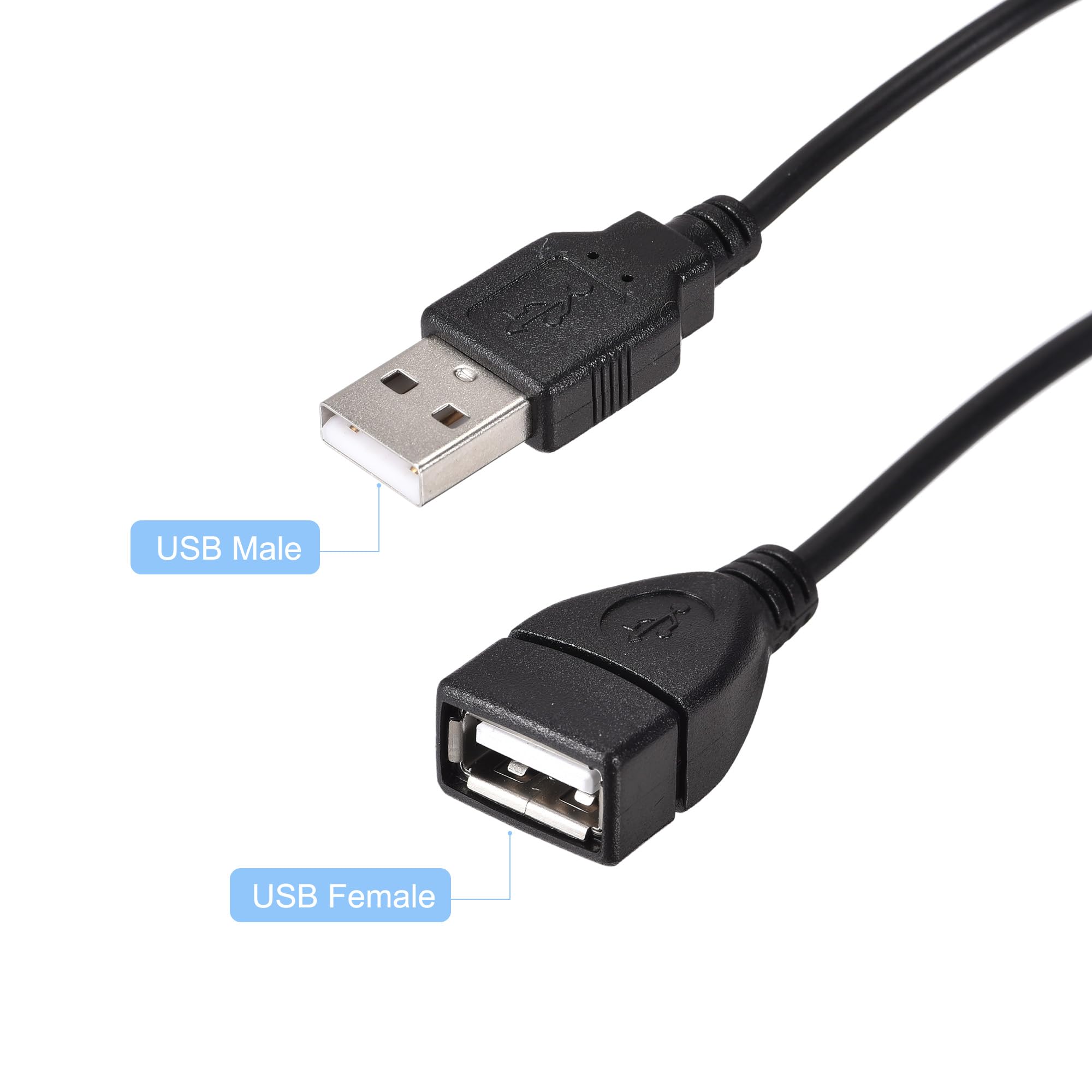 Câble USB Avec Interrupteur ON/OFF 50cm – Mâle Vers Femelle – Pour LED – Uxcell