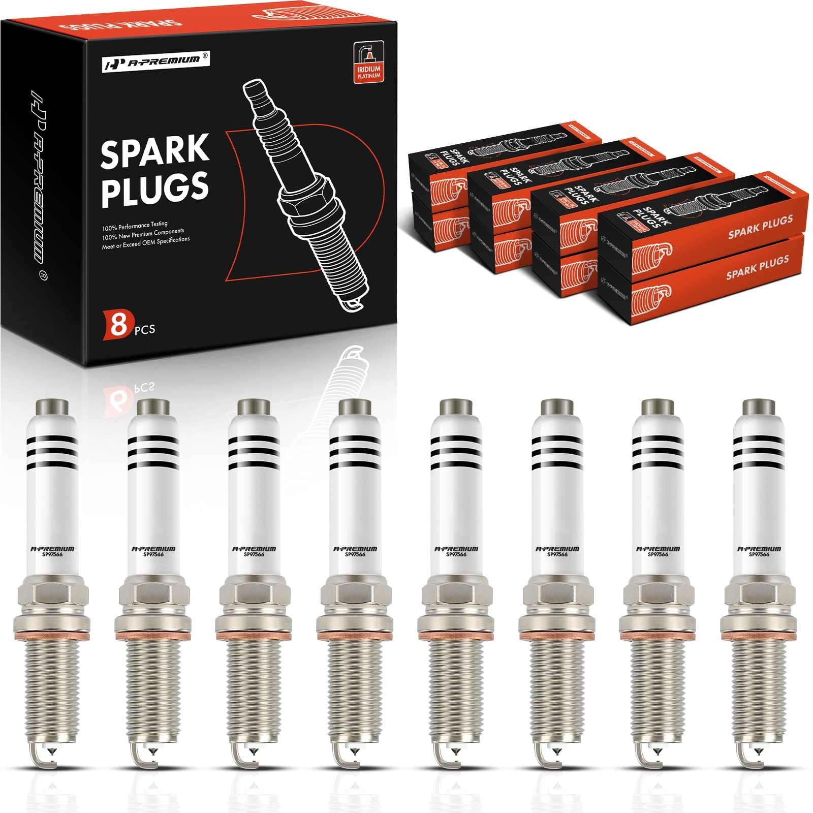 A-Premium Iridium Platinum Spark Plugs Compatible with Mercedes-Benz C190 AMG GT, C190 AMG GT C/R/S/R Pro, C63 AMG, C63/E63 AMG S, GLC63 AMG, GLC63 AMG S, S560, S63 AMG, GLS600, G63 AMG, Pack of 8