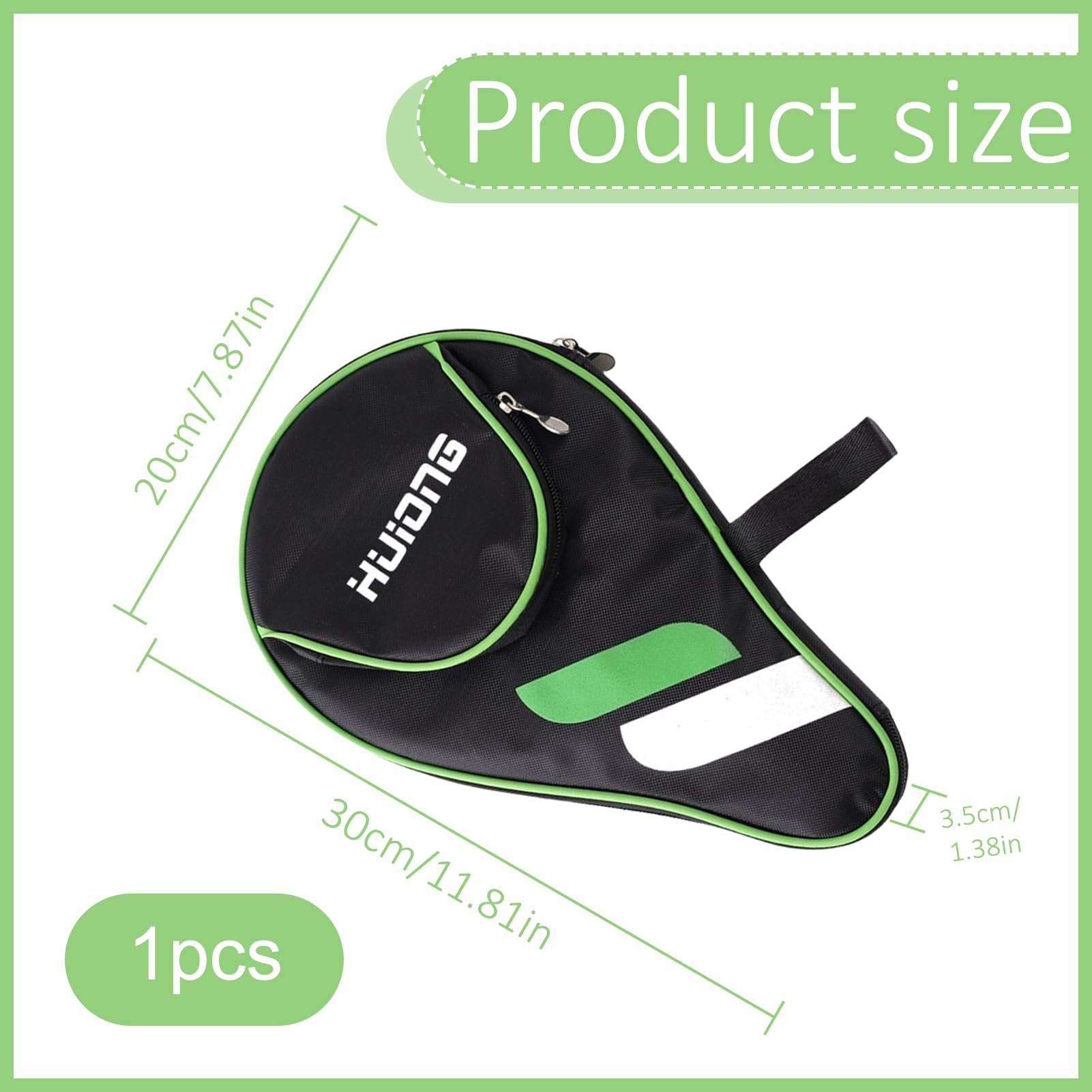 Custodia per racchetta da ping pong con scomparto per palla, custodia per racchette da ping pong, borsa da ping pong, custodia per racchette da ping pong, custodia per 2 racchette e 3 palline - 2