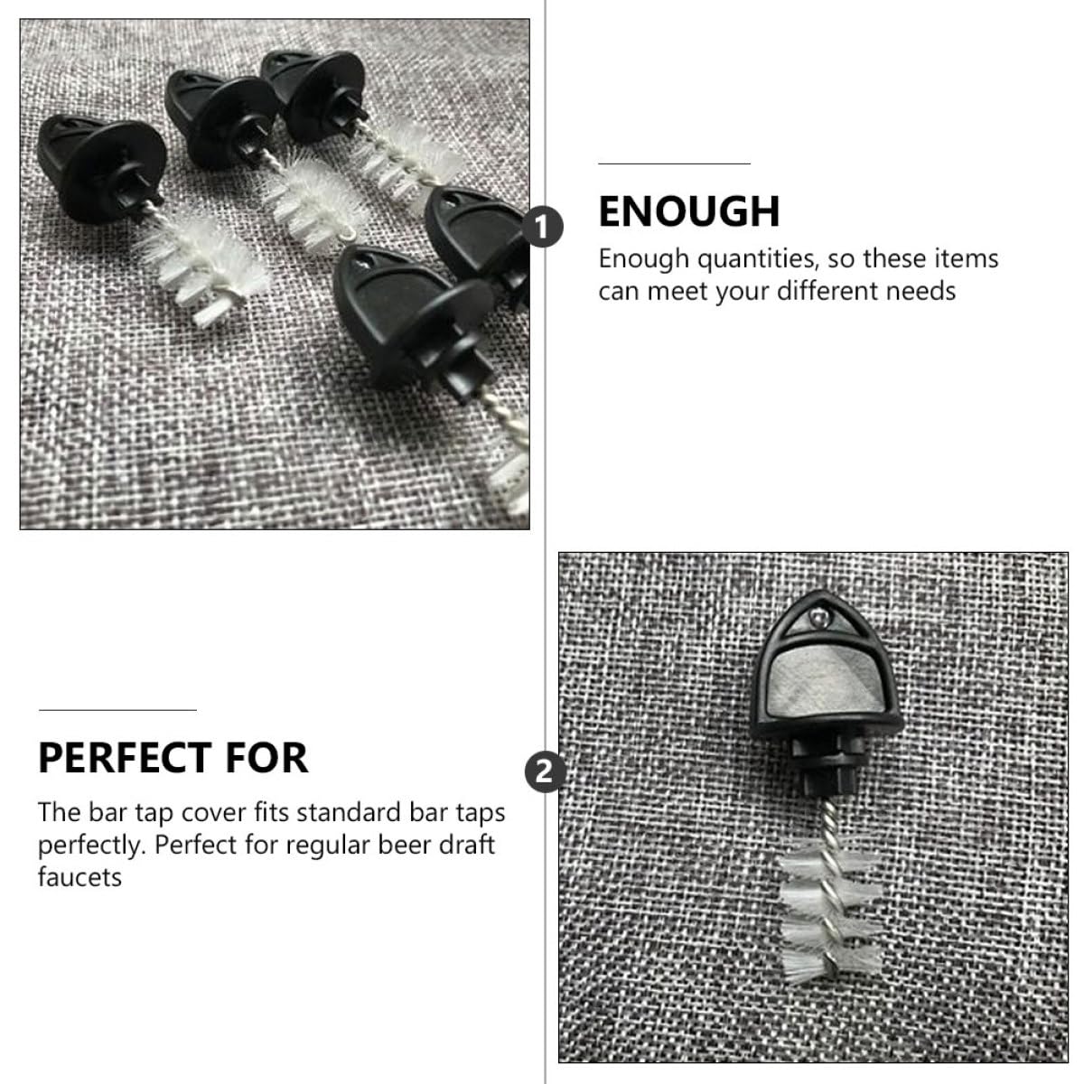 Kichvoe Set da 10 Pezzi Spazzole Pulizia per Rubinetto Birra in Acciaio Inox e Plastica, Coperchio Sigillante per Rubinetti Bar Standard, Accessori per Pulizia e Protezione Antispina,