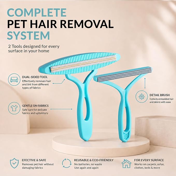 Set 2 piezas removedor de pelo para mascotas miniatura 2