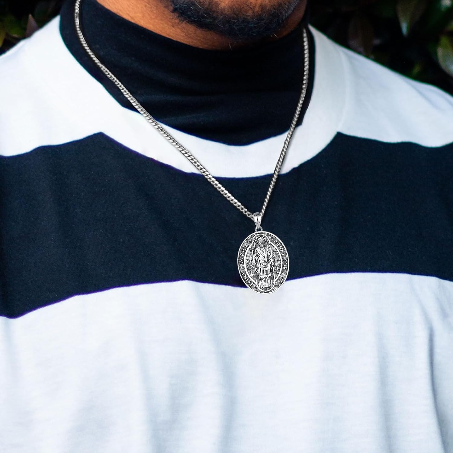 INFUSEU Unique Religious Gifts for Men Women, St. Michael/St. Christopher/St. Benedict/Virgin Mary Pendant Necklaces