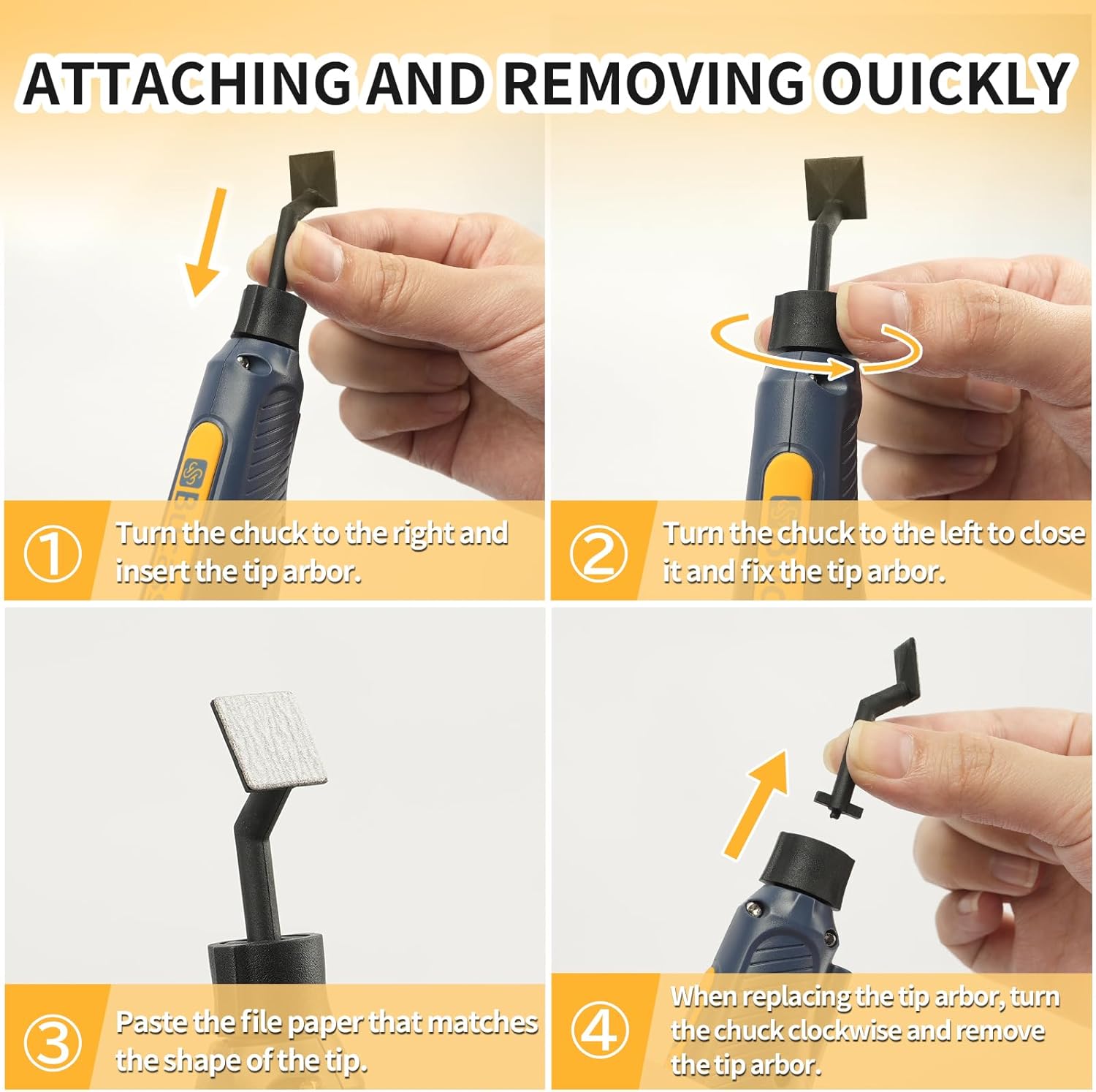 Cordless Pen Sander, 5-Speed and USB Charging with LED Light, and 10pcs 240-Grit Sandpaper Multi-Purpose Power Tool, Mini Power Sander for Sanding, Polishing, Finishing, DIY Crafts