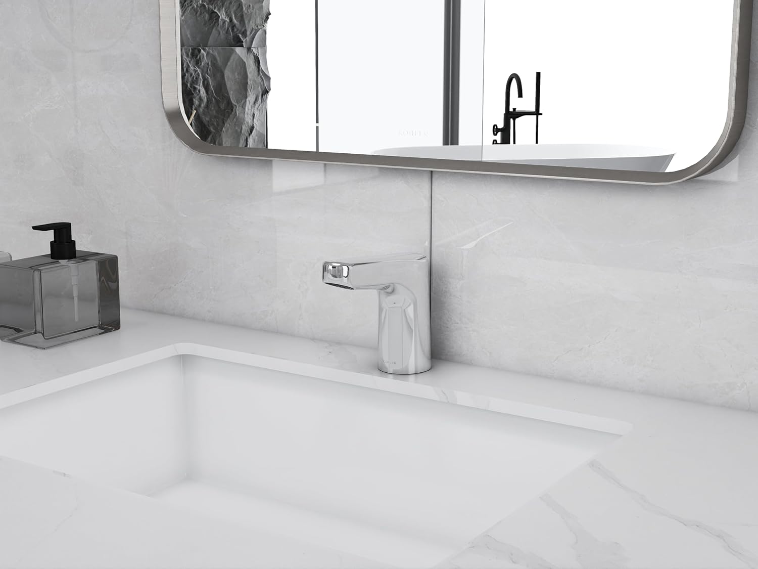 KOHLER Accliv Touchless Single-Hole Lavatory Faucet, Less Drain, 0.5 gpm, Polished Chrome