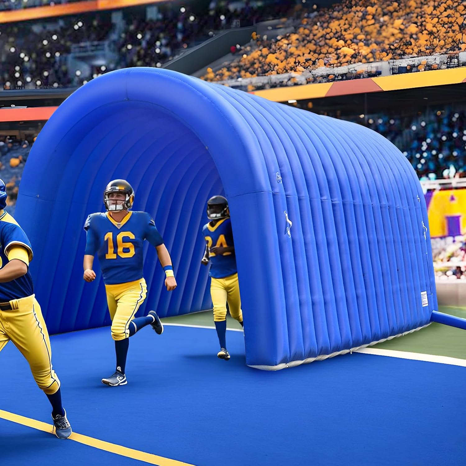 OZIS 20FT Inflatable Tunnel Sports Tunnel Entrance with Installed Blower Inflatable Tunnel Tent for Business Advertising Event Exhibition Promotion,Street,Shop,Supermarket,School(Blue 20x10x10FT)