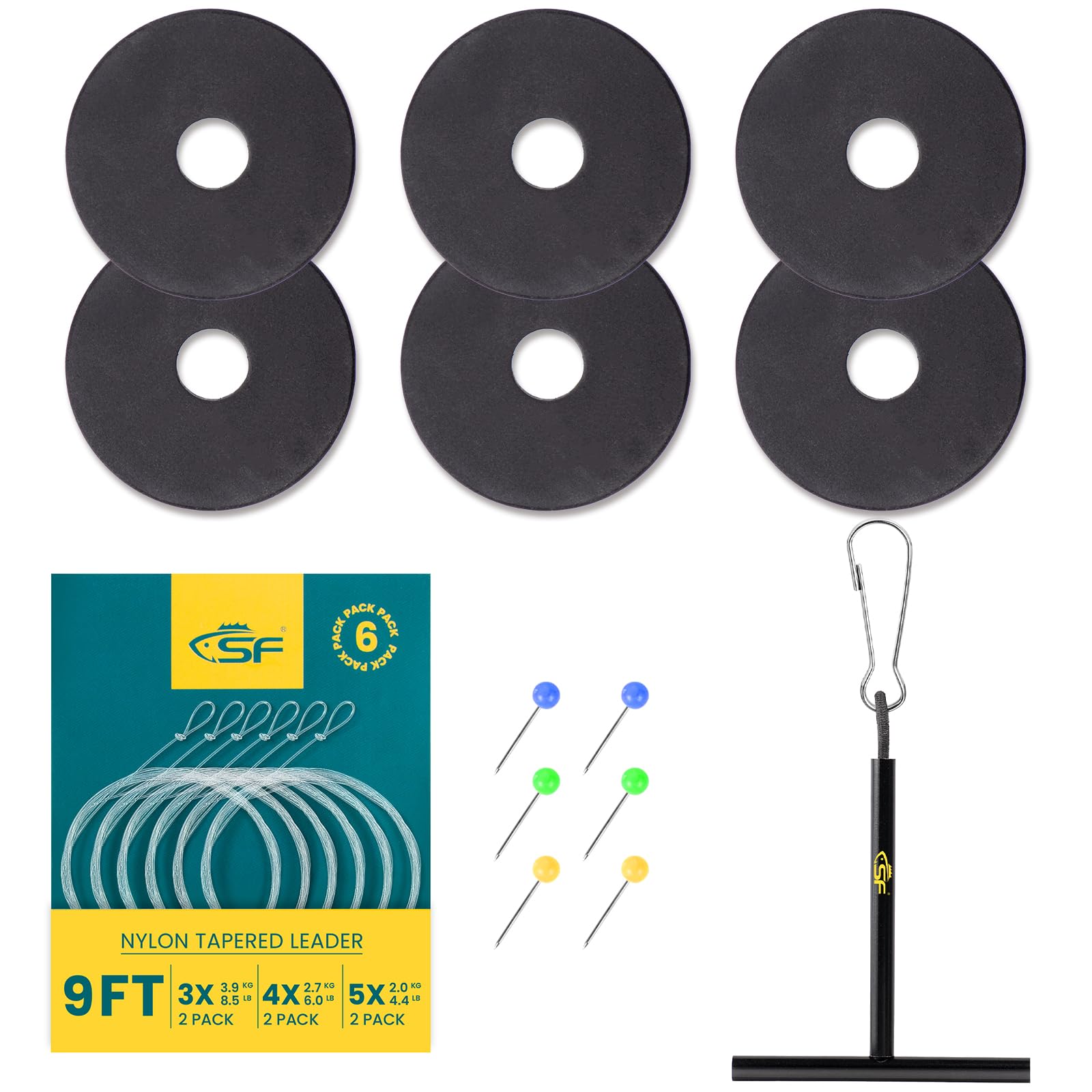 SF Pre-Tied Loop Fly Fishing Tapered Leader Nylon Clear Trout Freshwater Saltwater Bonefish Permit Bass Salmon Steelhead 7.5FT 9FT 10FT 12FT 15FT 0X 1X 2X 3X 4X 5X 6X 7X
