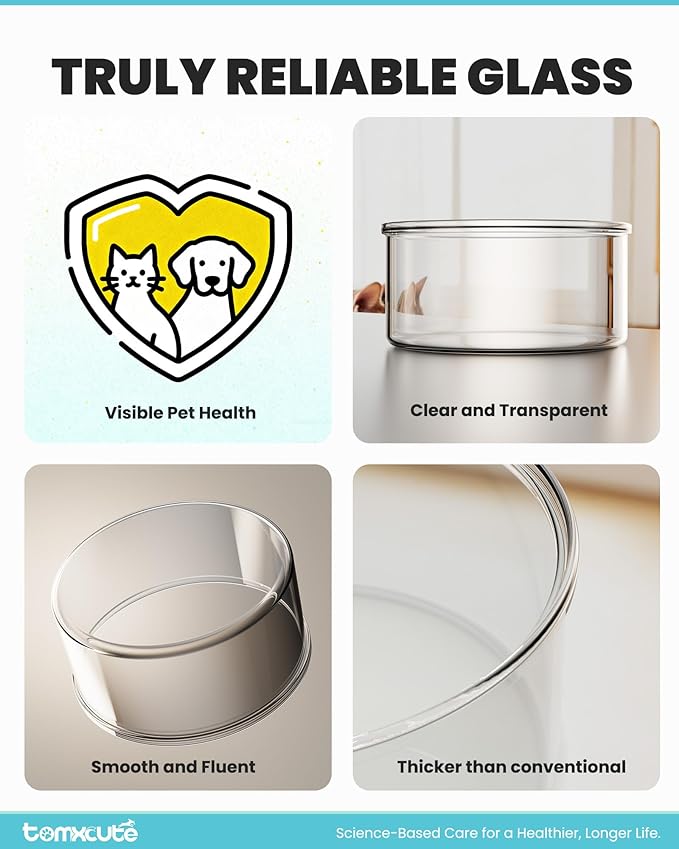 Fuente de Agua para Gatos Tomxcute de Vidrio - 3.2L miniatura 7