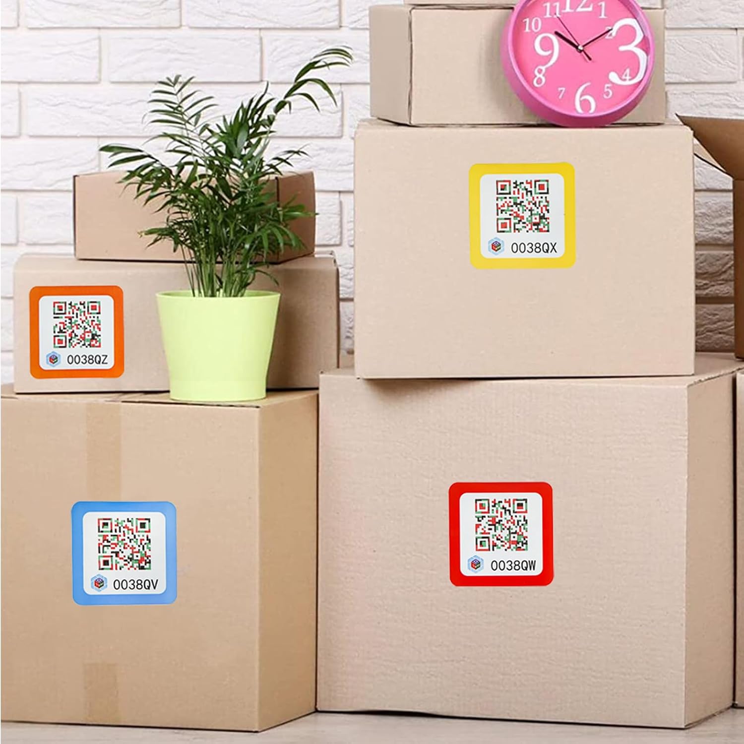 Storage & Organization Labels with 48 QR Code Stickers, Advanced Inventory Management, Ideal for Moving & Home Organization