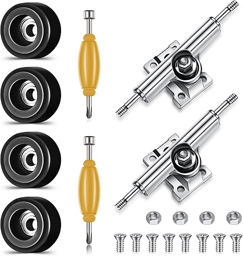 Miniatura 7 de Zhehao 8 piezas de ruedas con rodamientos para patinetas de dedo, herramienta estándar para patinetas de dedo, ruedas con rodamientos torneadas CNC