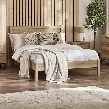 happybeds Padstow Black Oak Wooden Bed, 4ft6 Double, Frame Only