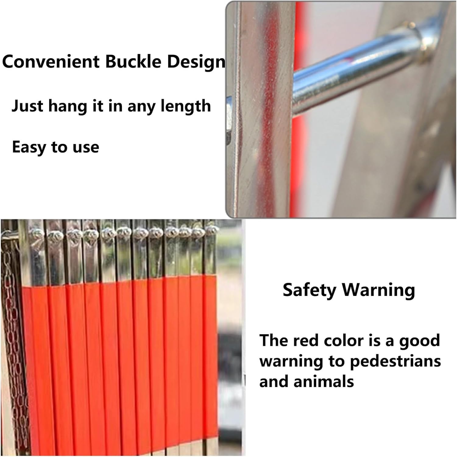 Retractable Steel Safety Barrier - Mobile Folding Security Fence with Wheels, 1.1m x 2.5m, Perfect for Outdoor Garage, Home Protection & Crowd Control Solutions