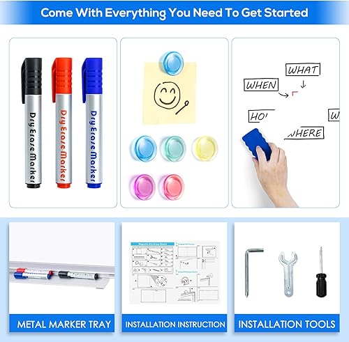 Miniatura 5 de Pizarra magnética de borrado en seco de 96 x 48 pulgadas, pizarra blanca maxtek de 4 x 8 pulgadas para pared, pizarra blanca grande de borrado en